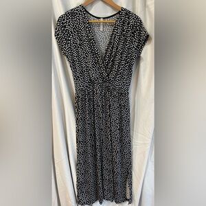 Gilli Black and White Polka Dot Midi Dress